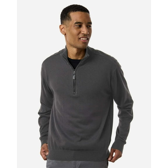 Devon & Jones DG446 Men's New Classics Quarter-Zip Sweater-Graphite-2XL