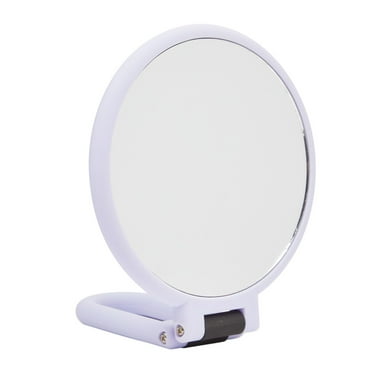 Purple Magnifying Hand Mirror with Handle, 10x Magnification, Handheld for Women Travel Makeup, 5.3 in