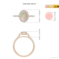 thumbnail image 5 of Angara Natural Opal Ring - Prong-Set Oval Opal Halo Ring with Diamonds for Women | October Birthstone Jewelry | 14K Rose Gold Opal Ring (Ring Size = 8.5), 5 of 9