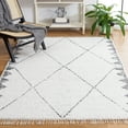thumbnail image 2 of SAFAVIEH Casablanca Alayna Diamond Cotton Area Rug, Ivory/Black, 8' x 10', 2 of 8