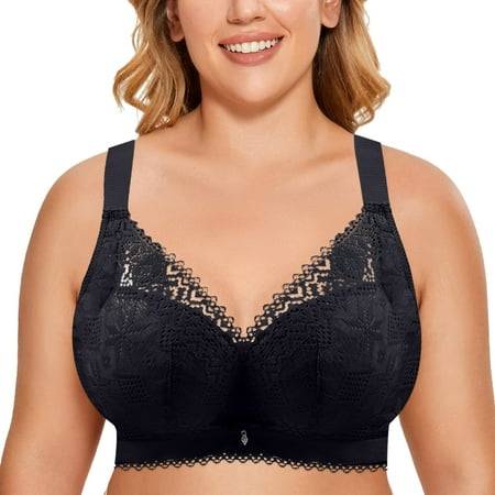 

push up sports bras for women Womens Underwire Bra Lace Floral Bra Unlined Unlined Plus Size Full Coverage Bra