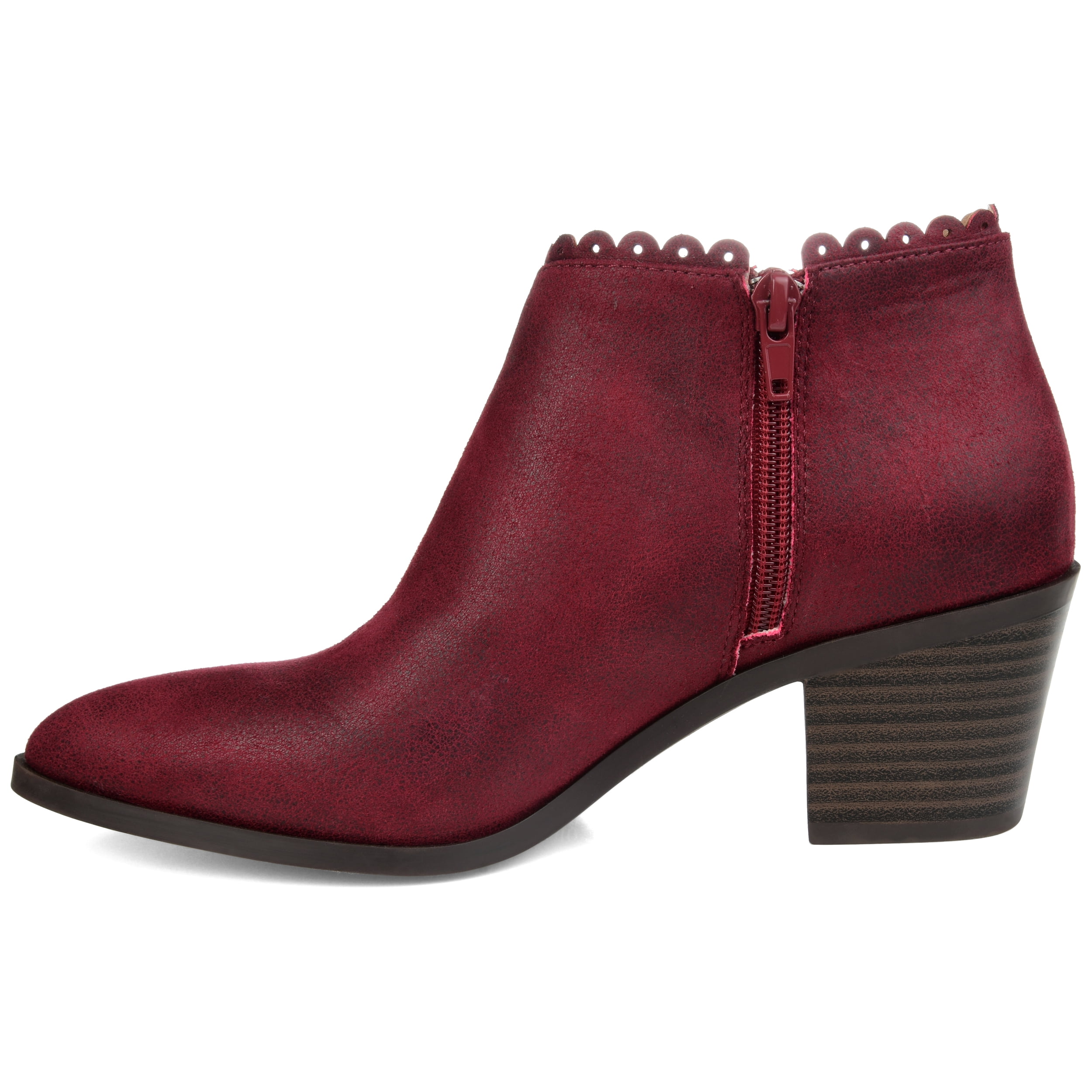 Journee Womens Tessa Inside Zip Stacked Heel Booties