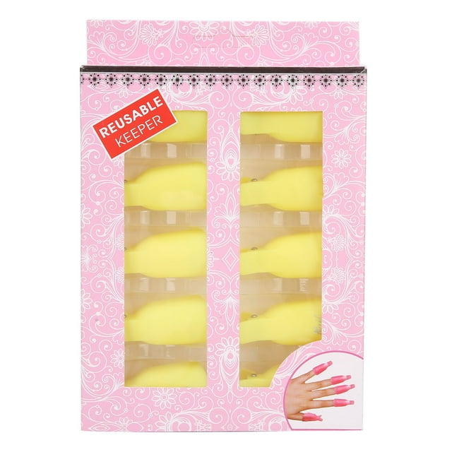 10 pinzas para quitar esmalte de gel UV, para salón de uñas en casa, color amarillo