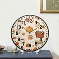 thumbnail image 4 of Yayeee Wall Clock Battery Operated 9.5" Silent Quartz Non-Ticking for Living Room Decor, Fall Beige Pumpkin, 4 of 8