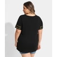 thumbnail image 6 of CASSIE LIZ Plus Size Tops Summer 2X T Shirts Short Sleeve Rainbow Glitter V Neck Tunic Tops for Women Casual Blouse Oversized Tees 2XL 18W 20W, 6 of 9