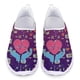 thumbnail image 1 of Zapatos casuales sin cordones con estampado de latidos del corazón para mujer, calzado plano ligero y antideslizante, zapatillas de deporte de malla cómodas para verano, 1 of 5