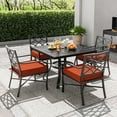 thumbnail image 3 of Kimunuk Outdoor Chair Cushions set of 2, 24" x 24" Zipped Waterproof Outdoor Seat Cushions Couch Pads with Ties for Patio Furniture, Orange, 3 of 6