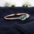 thumbnail image 2 of DBESTSTUDIOS 7X5 MM / Pear Cut Moss Agate Women Ring Diamond Opal Stacking Ring Art Deco Rose Gold Jewelry Birthday Gift For Mom, 2 of 4