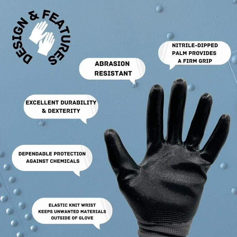 ANDANDA Level 5 Cut Resistant Gloves, Nitrile Sandy Finish Coated