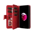thumbnail image 3 of Multifunctional Case for iPhone 7 Plus, iPhone 8 Plus,9 Credit Cards Holder with Wrist Strap, Premium PU Leather Zipper Wallet Purse Magnetic Flip Phone Cover For iPhone 8 Plus/7 Plus, Red, 3 of 12