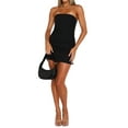 thumbnail image 3 of Coduop Women's Off-shoulder Sleeveless Mini Dress Bandage Cutout Bodycon Tube Dress, 3 of 6