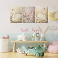 thumbnail image 2 of Nursery Swan Canvas Wall Hieng Pink Swan Flowers Posters Prints Girl Kid Animal Wall Decor Pictures For Living Room Bedroom Girls Room Decoration, 2 of 6