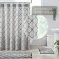 thumbnail image 4 of VHC Brands Frayed Lattice Shower Curtain, Creme & Black, 72x73, 4 of 11