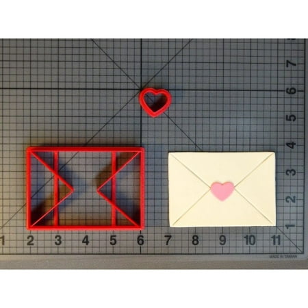 

Valentines Day Love Letter Heart Envelop Message Text Shape Fondant Decorated Cookie Cutter Custom M