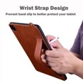 thumbnail image 4 of ELEHOLD for iPad 5th/8th/6th Generation Case, Slim Fit Protective PU Leather Business Wrist Strap Stand Shock-Resistant Protective Case for iPad 5th/8th/6th Generation,Brown, 4 of 8