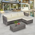 thumbnail image 4 of Superjoe 5 Pcs Outdoor Patio Furniture Set All-Weather Sectional Patio Sofa Set Wicker Conversation Set with Ottoman,Gray, 4 of 10