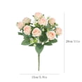 thumbnail image 3 of Fake Roses Artificial Flowers for Outdoors Spring Valentines Day Decor, 1 Bouquets UV Resistant Fake Flower Bouquet Faux Silk Roses for Wedding Home Cemetery Summer Decor(Light Pink), 3 of 6