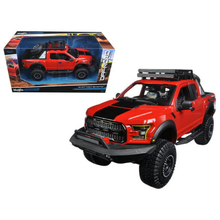 2017 Ford F-150 Raptor Pickup Truck Red Off Road Kings 1/24 Diecast Model Car  by