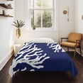 thumbnail image 4 of Coral Navy Blue Large Tapestry for Bedroom Wall Hanging Tapestry, Coastal Ocean Marine Nautical Beach Ceiling Backdrop Tapestries Poster Blanket Wall Decor for Teens Room Living Room Dorm 85" x 90", 4 of 8