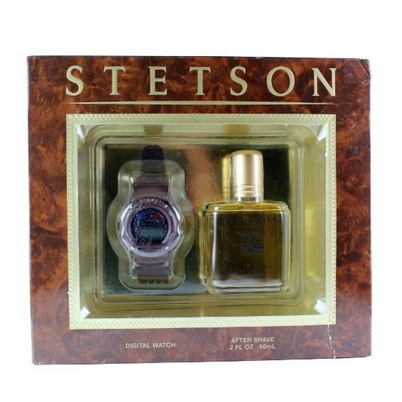 Stetson For Men 2 Piece Set - 2oz Aftershave Splash, Digital Watch