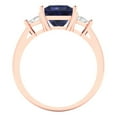 thumbnail image 4 of 2.32 ct Princess Cut Simulated Blue Sapphire 3 Stone 18K Rose Gold Womens Engagement Ring, 4 of 6