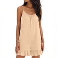 thumbnail image 5 of Purcolt Womens One Piece Jumpsuit Summer Casual Spaghetti Strap Sleeveless Shorts Outfits Comfortable Loose Fit Loungewear with Ruffled Hem, 5 of 7