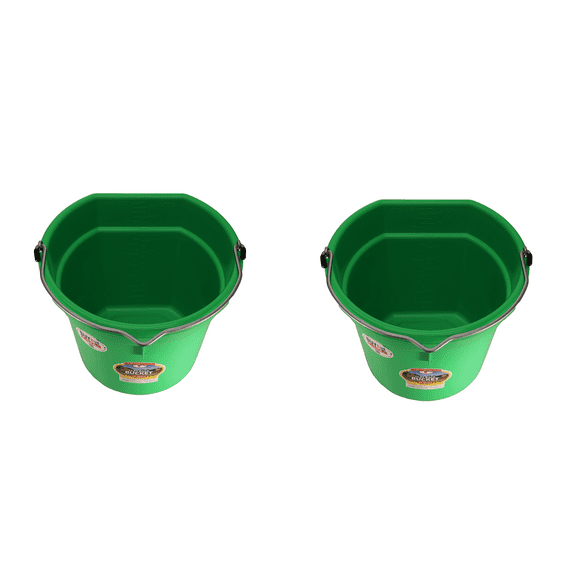 Little Giant Lime Green 20 Quart Flat Back Plastic Bucket Pack of 2 - P20FBLIMEGREEN