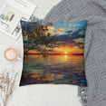 thumbnail image 2 of Orinice Sunset Lake Tree Graphic Decorative Cushion Throw Pillow Cover for Home Couch Living Room Sofa Square Pillow Case 1PC 20x20in, 2 of 5