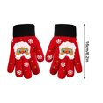 thumbnail image 2 of Lisbinx Christmas Santa Claus Pattern Warm Hand Guard Knitted Gloves For Girls In Winter Five Finger Screen Knitted Mobile Game Gloves Clearance Items, 2 of 2