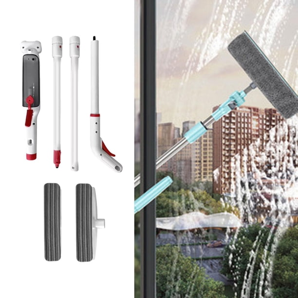 Limpiador de ventanas, rociador, kit de limpieza, limpiador de ventanas, escobilla de goma para baño, espejo, ducha, puerta, interior y exterior, 24 cm x 150 cm
