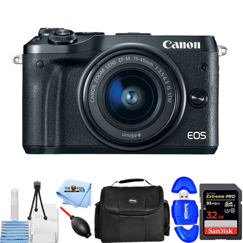 Canon EOS M3 Digital Camera W/ 15-45mm Lens (Black) STARTER BUNDLE 