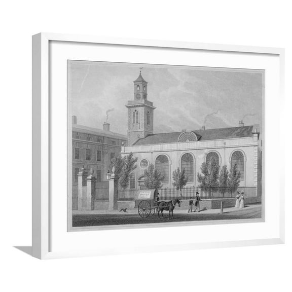 Art.com Church of St Mary Aldermanbury, City of London, 1830 Giclee Print by R Acon, White Frame Wall Art, 29" x 23"