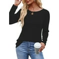 thumbnail image 3 of Womens Fall Long Sleeve Tunic Tops Basic Pullover Dressy Casual Shirts Fashion Pleated Business Blouses, 3 of 5