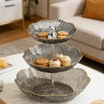 thumbnail image 6 of Fruit Bowl, 3 Tier Fruit Basket, 3 Tier Serving Stand Serving Bowl, Kitchen Bowls for Fruit Vegetable Snack Nuts Dessert Cake Tray for Party Wedding （Gray）, 6 of 7