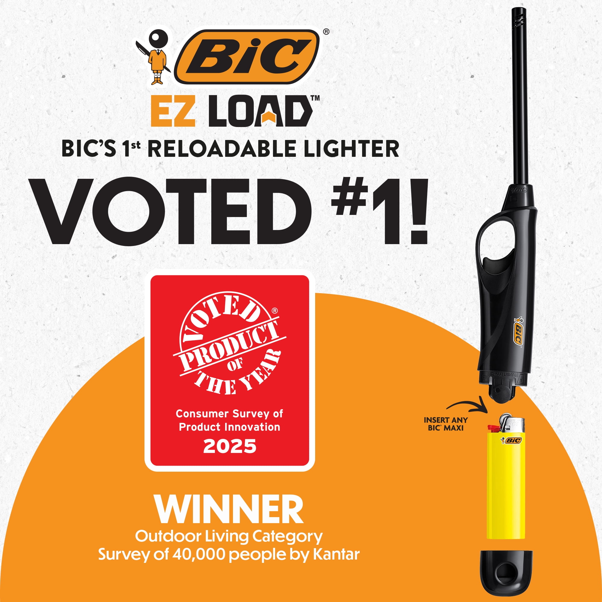 BIC EZ LOAD Lighter, Reloadable Multi Purpose Lighter, 10-Pack Starter Kit (Colors May Vary)