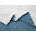 thumbnail image 6 of Chezmoi Collection Wynne 3-Piece Honeycomb Double Sided Sherpa Comforter Set, Reversible Blue White Sherpa Comforter Queen Size with Shams, 6 of 8