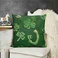 thumbnail image 2 of St Patricks Day Pillow Covers Green Lucky Clover Couch Pillow Cases Hat Cups Throw Pillows Spring Farmhouse Decorations for Home Room Cushion Outdoor, 2 of 5