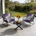 thumbnail image 6 of Outdoor Patio Cushion Covers 4 Pack Purple Grey Modern Geometric Patio Chair Cushion Covers with Ties and Zipper Abstract Beach Waterproof Outdoor Seat Cushion Covers for Patio Furniture 22"x20", 6 of 9