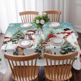 thumbnail image 3 of Teal Christmas Table Cloth Waterproof Tablecloths, Snowman Xmas Tree Snowflake Winter Tablecloth Dining Table Cover for Kitchen Party Tabletop Outdoor, Rectangle Tablecloth 52x70 Inch, 3 of 9