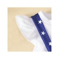 thumbnail image 6 of Gureui Kids Baby Girls Bodysuit with Headband, Stripe Star Printed Flying Sleeve Round Neck Patchwork Ruffles Snap Crotch Romper, 6 of 9