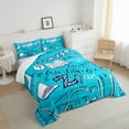 thumbnail image 3 of jejeloiu Math Theme Full Size Comforter Sets,Mathematics Equation Geometric Bedding Comforter Set,Blue White Bedding Sets For Boys Girls,Microfiber Bedroom Decor,3pcs, 3 of 8
