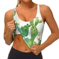thumbnail image 6 of Sigee Cartoon Cactus for Womens' Sports Vest with Performance Stretch and Quick Dry Fabric, High Elasticity Running Bra Workout Crop Tank Tops Large, 6 of 9
