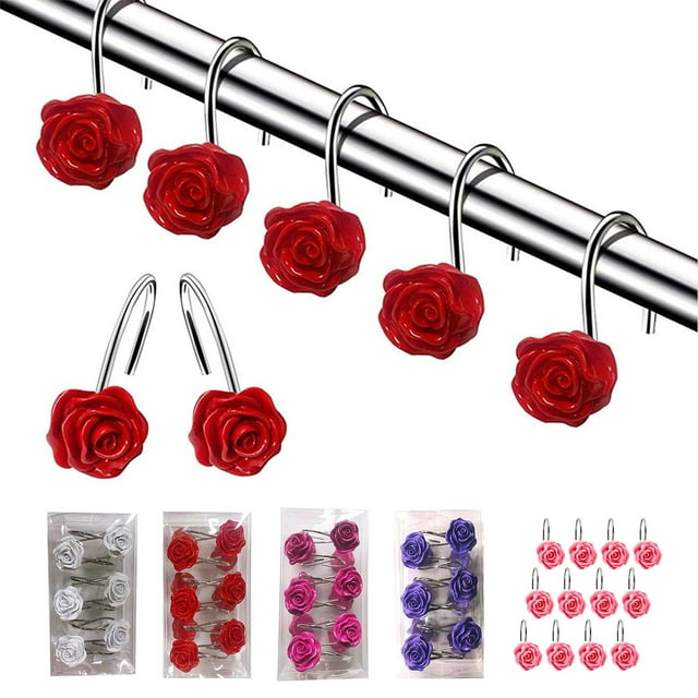 Sentmoon Over Door Organizer Over the Door Towel Rack Rose Shower Curtain Hooks Curtain Hooks Shower Curtain Hanging Rings Hardware Accessories Decorative Hooks