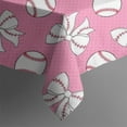 thumbnail image 5 of Pink Bows and Baseballs Pattern Square Tablecloth,Waterproof Square Table Cover,Wipeable Spillproof Washable Table Cover for Home Kitchen Party Decor 60"x60"(152x152cm), 5 of 6