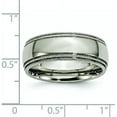 thumbnail image 6 of Chisel Titanium Polished 8.2mm Grooved and Beaded Edge Band - Ring Size 10.0-4.8gm, 6 of 8
