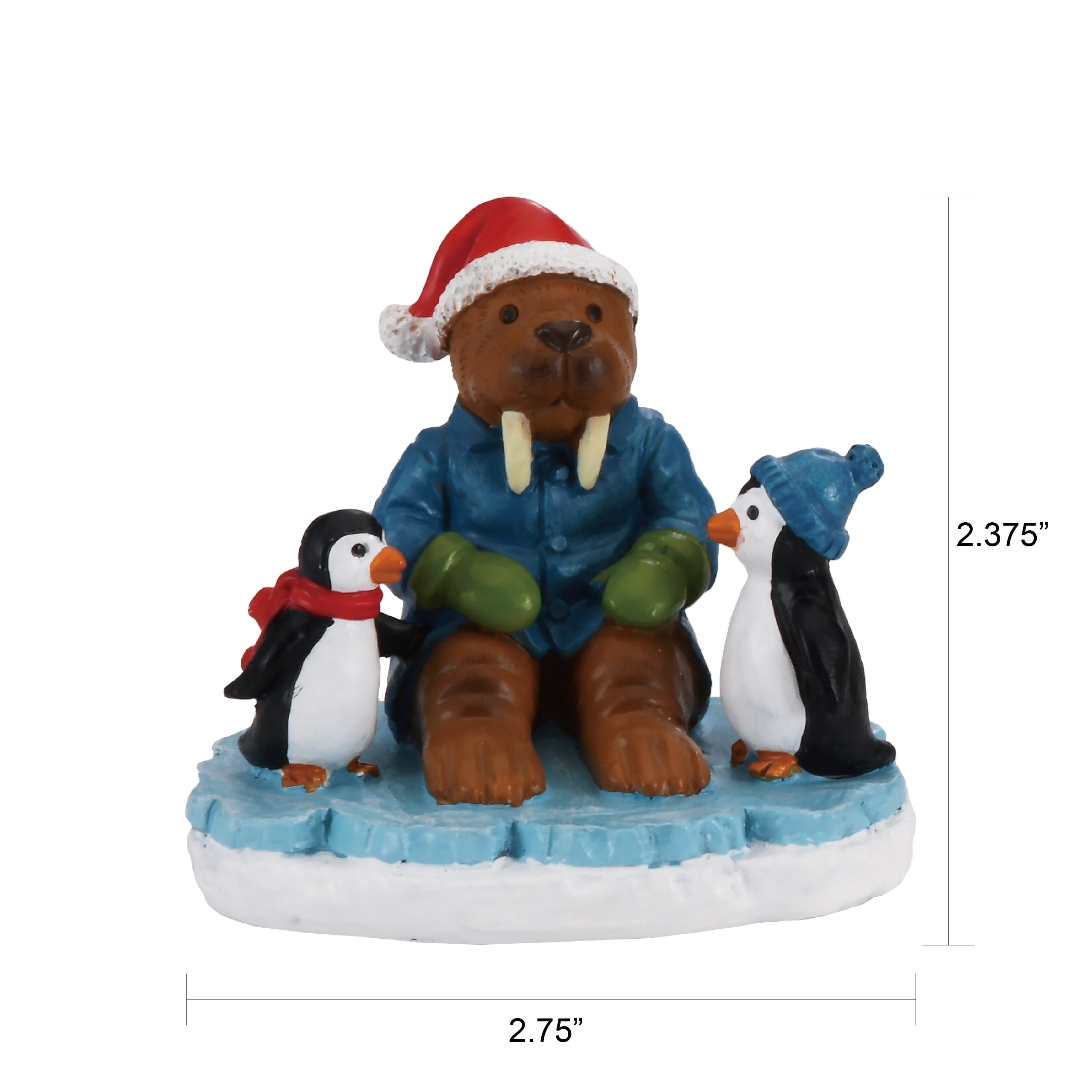 Waddle and Tusk Christmas Village Decorative Figurine, Multicolor, 3", by Holiday Time
