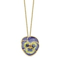 thumbnail image 6 of Auriga Fine Jewelry 24K Gold-trim Lacquer Dipped Blue Real Pansy with Gold-tone Necklace for Women 20", 6 of 6