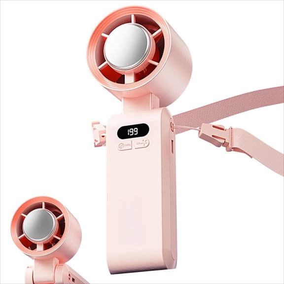 Handheld Portable Turbo Fan with Ice Cooler, Speed (1-199) 5500mAh Rechargeable Personal Fan,Small Pocket Fans for Travel/Outdoor/Home/Office