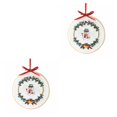 thumbnail image 2 of Naiovety Kit de inicio de bordado de Navidad DIY con diseño temático de Navidad, aro de bordado, hilo de tela de lino y algodón, costura S334 2piezas, 2 of 6