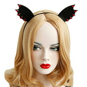 Bodermincer Black Lace Bat Ears Hairband Cosplay Vêtements Bandeaux Accessoires (Noir)